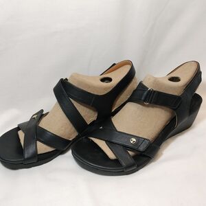 Revere Casablanca Wedge Sandal: Black